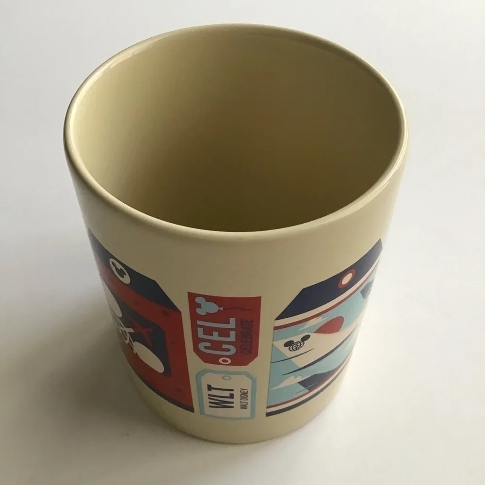 Vintage Disney Parks Luggage Tags Travel Theme Coffee Mug Ceramic Tea Cup MINT